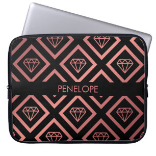 Housse Pour Ordinateur Portable Motif rose de diamant d'or