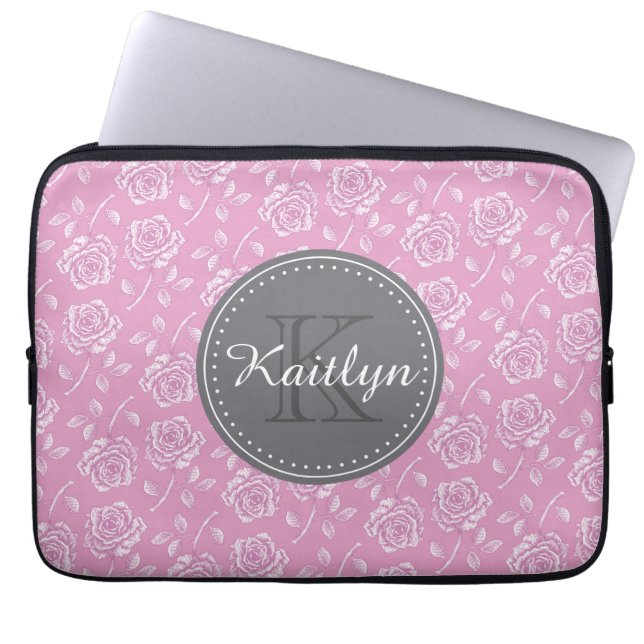 Housse Pour Ordinateur Portable Motif rose rose chic (Devant)