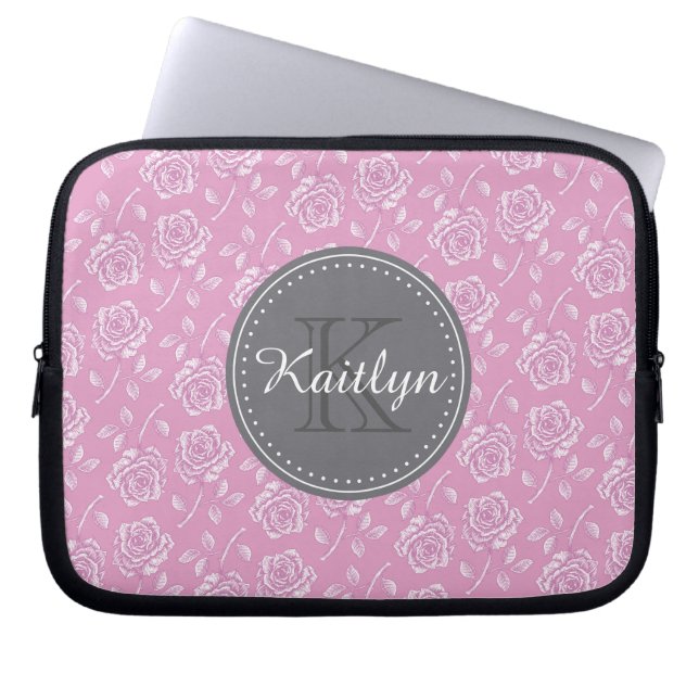 Housse Pour Ordinateur Portable Motif rose rose chic (Devant)