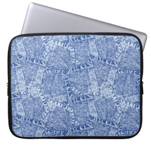 Housse Pour Ordinateur Portable Motif sans couture Abstrait Denim Pockets