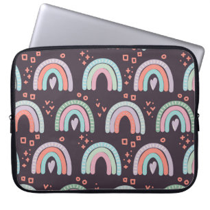 Housse Pour Ordinateur Portable motif sans couture avec arc-en-ciel et clip goutt