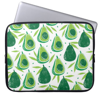Housse Pour Ordinateur Portable Motif sans couture avec avocats. Timbre texturé. v
