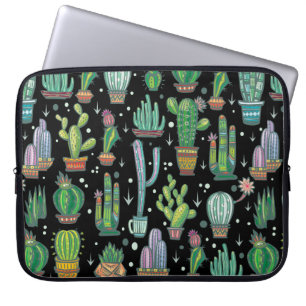Housse Pour Ordinateur Portable Motif sans couture avec cactus mignons