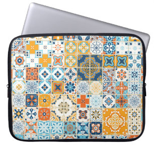 Housse Pour Ordinateur Portable Motif sans couture avec carrelage portugais. infec