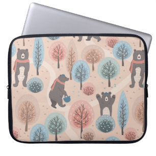 Housse Pour Ordinateur Portable Motif sans couture avec de mignons et amusants our