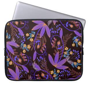 Housse Pour Ordinateur Portable Motif sans couture avec de minuscules fleurs vives