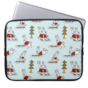 Housse Pour Ordinateur Portable Motif sans couture avec différents lapins sur les