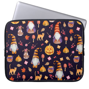 Housse Pour Ordinateur Portable Motif sans couture avec éléments Halloween vintage
