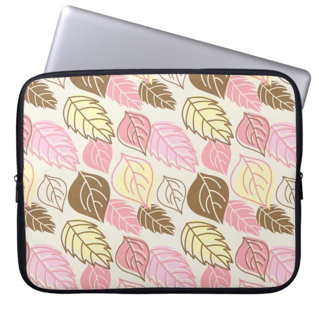 Housse Pour Ordinateur Portable Motif sans couture avec feuilles d'automne (Devant)