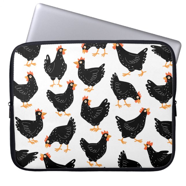 Housse Pour Ordinateur Portable Motif sans couture avec poulet (Devant)