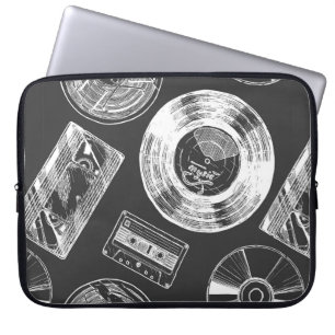 Housse Pour Ordinateur Portable Motif sans couture avec supports audio et vidéo. V