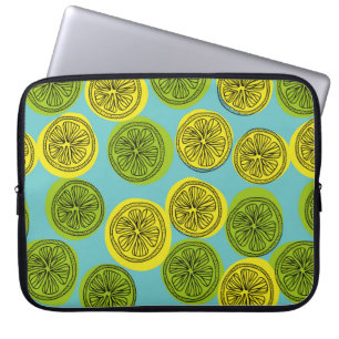 Housse Pour Ordinateur Portable Motif sans couture avec tranches de citron. illust