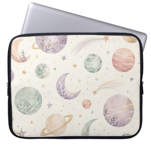 Housse Pour Ordinateur Portable Motif sans couture Bohème Aquarelle Espace & Planè