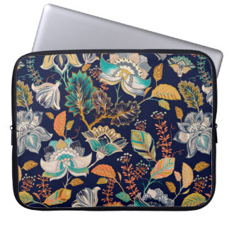 Housse Pour Ordinateur Portable Motif sans couture colorée. Arrière - plan floral.
