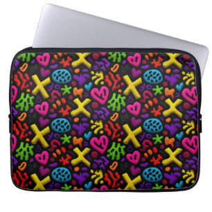 Housse Pour Ordinateur Portable Motif sans couture d'art pop abstrait vibrant