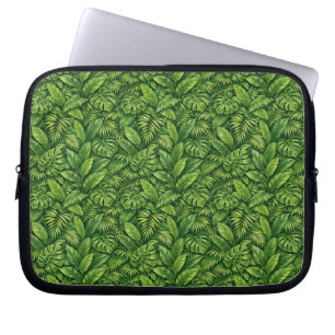 Housse Pour Ordinateur Portable Motif sans couture de feuilles tropicales modernes