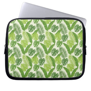 Housse Pour Ordinateur Portable Motif sans couture de feuilles tropicales & Monste