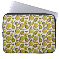 Motif sans couture de fruits tropicaux jaune et bl