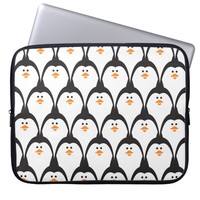 Housse Pour Ordinateur Portable Motif sans couture de pingouin. (Devant)