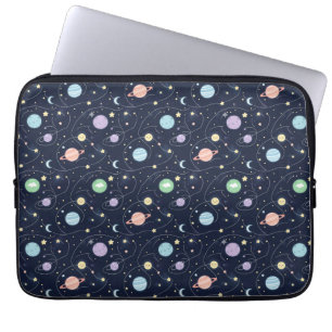 Housse Pour Ordinateur Portable Motif sans couture de planètes du système solaire