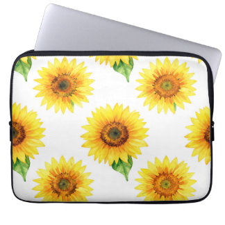 Housse Pour Ordinateur Portable Motif sans couture de tournesol aquarelle lumineux