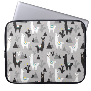 Housse Pour Ordinateur Portable Motif sans couture des cactus de lama et des monta