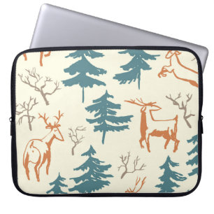 Housse Pour Ordinateur Portable Motif sans couture d'hiver dessiné à la main avec