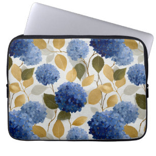 Housse Pour Ordinateur Portable Motif sans couture d'hortensia bleu élégant