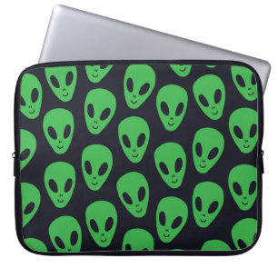 Housse Pour Ordinateur Portable Motif sans couture enfant avec des visages d'alien