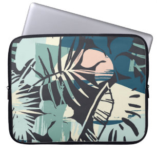 Housse Pour Ordinateur Portable Motif sans couture exotique avec plantes tropicaux