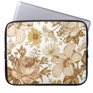 Housse Pour Ordinateur Portable Motif sans couture. Magnifique réalisti en fleurs