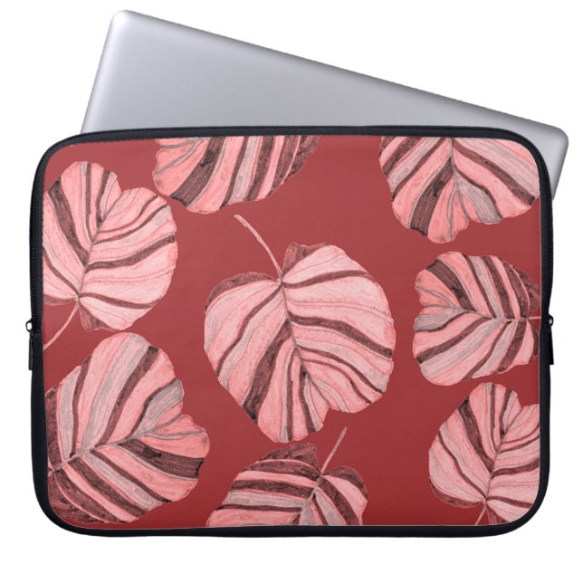 Housse Pour Ordinateur Portable Motif sans faille créative avec feuilles tropicaux (Devant)