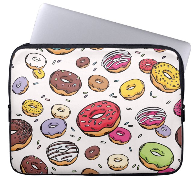 Housse Pour Ordinateur Portable Motif sans fin de Donuts (Devant)