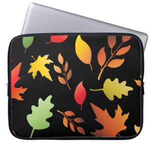 Housse Pour Ordinateur Portable Motif sans joint avec les feuilles d'automne tombé