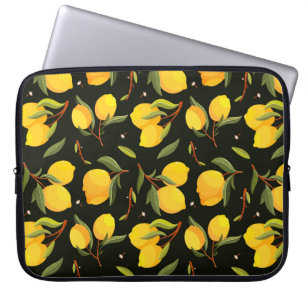 Housse Pour Ordinateur Portable Motif sans soudure au citron. Illustration de citr