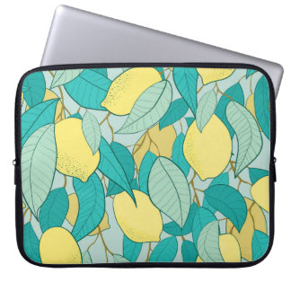 Housse Pour Ordinateur Portable motif sans soudure avec jardin au citron dessiné à