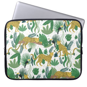 Housse Pour Ordinateur Portable motif sans soudure de léopards dans la jungle. Mét