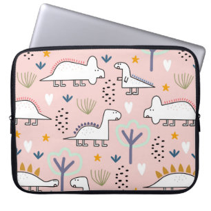 Housse Pour Ordinateur Portable Motif sans soudure Dinosaur, illustration vintage