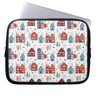 Housse Pour Ordinateur Portable Motif scandinave d'art populaire de Chambre