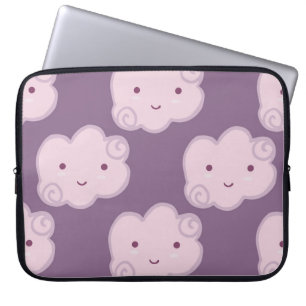 Housse Pour Ordinateur Portable Motif souriant ciel nuageux transparent sur lilac
