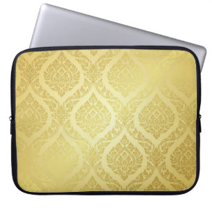 Housse Pour Ordinateur Portable Motif thaïlandais suprême or arrière-terrain thaï,
