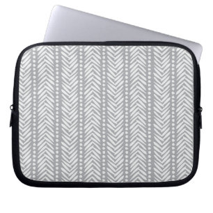 Housse Pour Ordinateur Portable Motif tiré par la main gris de Chevron