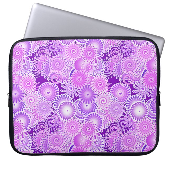 Housse Pour Ordinateur Portable Motif tourbillon fractal, tons violets (Devant)