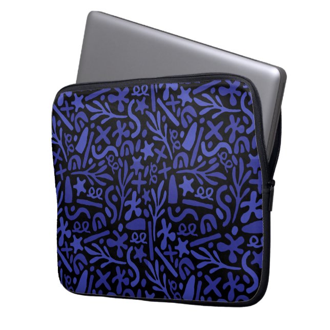 Housse Pour Ordinateur Portable motif transparent abstrait bleu (devant gauche)