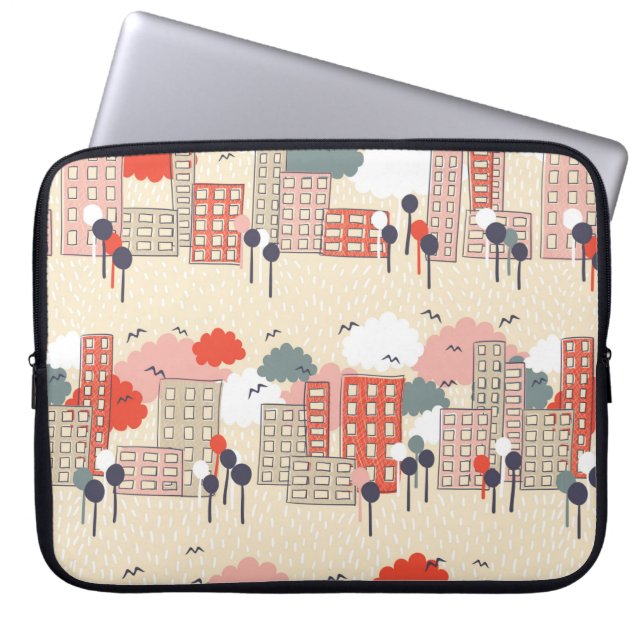 Housse Pour Ordinateur Portable Motif transparent de la ville (Devant)
