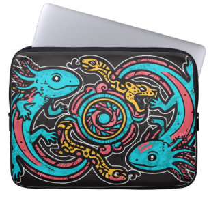 Housse Pour Ordinateur Portable Motif tribal aztèque axolotl Xolotl mythologie boh