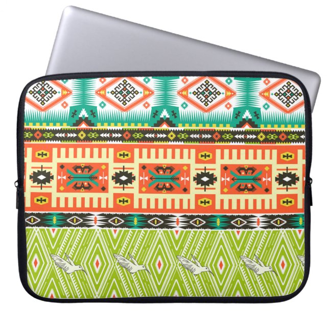 Housse Pour Ordinateur Portable Motif tribal transparent avec éléments géométrique (Devant)
