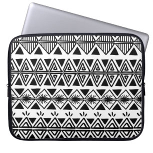 Housse Pour Ordinateur Portable motif tribal vintage avec main noire et blanche d