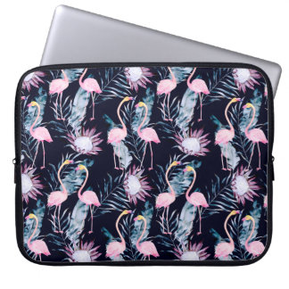 Housse Pour Ordinateur Portable motif tropical Abstrait avec flamant, protéa, l