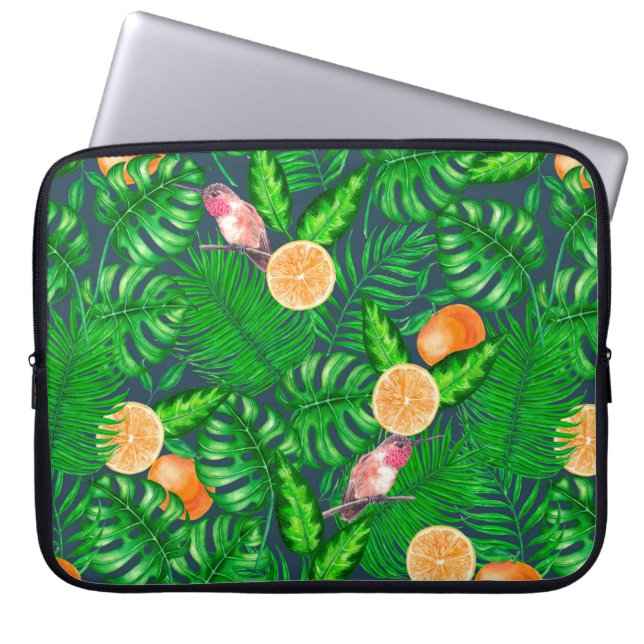 Housse Pour Ordinateur Portable Motif tropical, colibris (Devant)